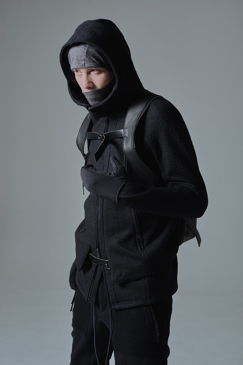 Vest layered Glove Hooded jacket - ST101-0039A