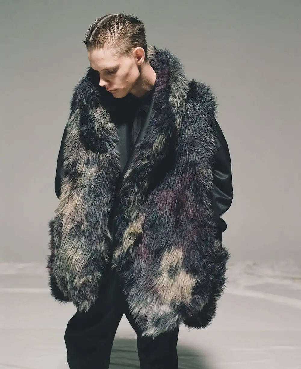 Modacrylic Jacquard Fur Coat