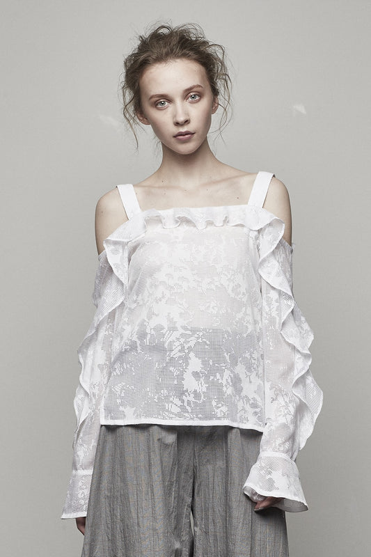 OPAL FRILL OFFSHOULDER TOP - 17S-SH-07