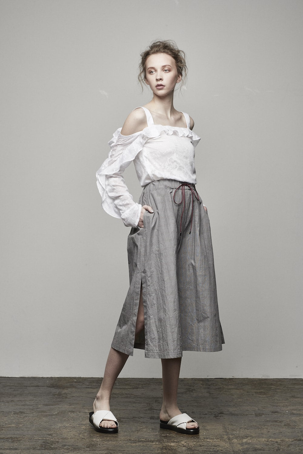 PLAID SLIT PANTS - 17S-DP-02