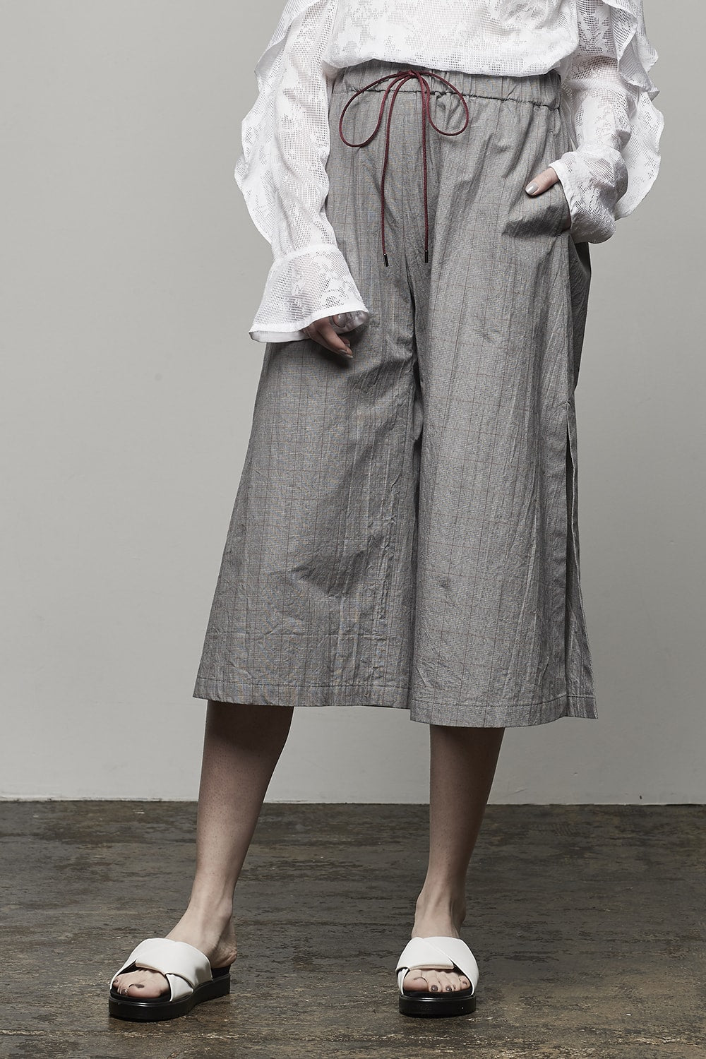 PLAID SLIT PANTS - 17S-DP-02