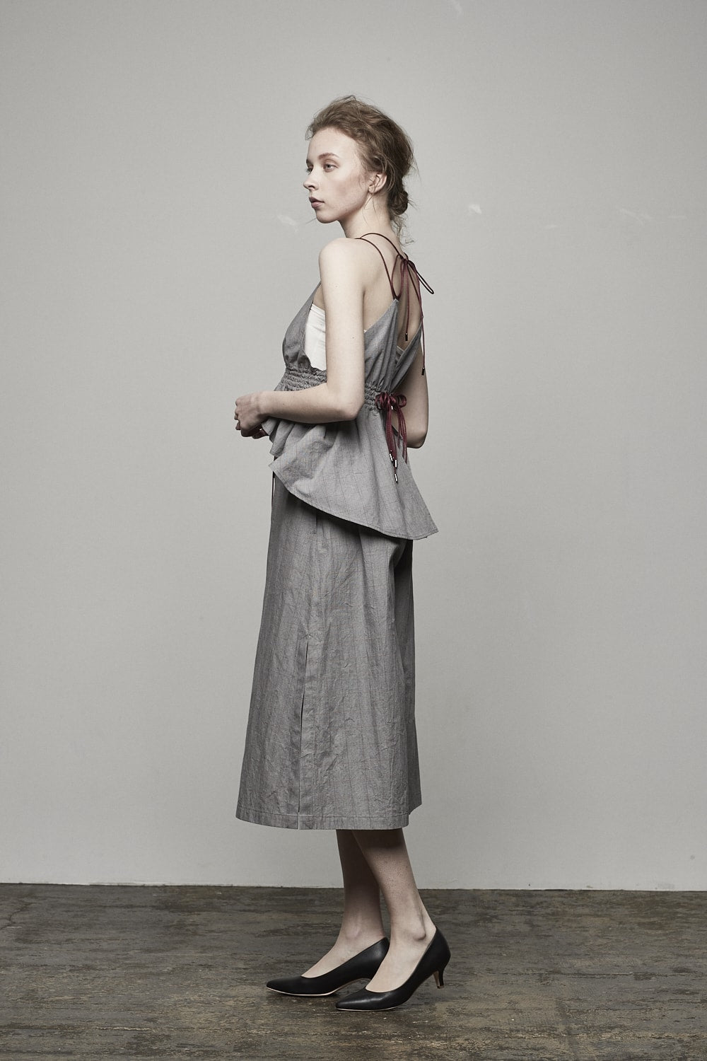 PLAID GATHERED TOP - 17S-DT-02