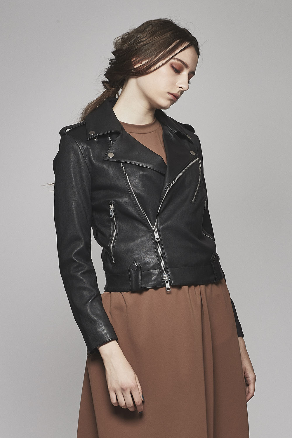 Bonding Lamb leather Double Riders Jacket