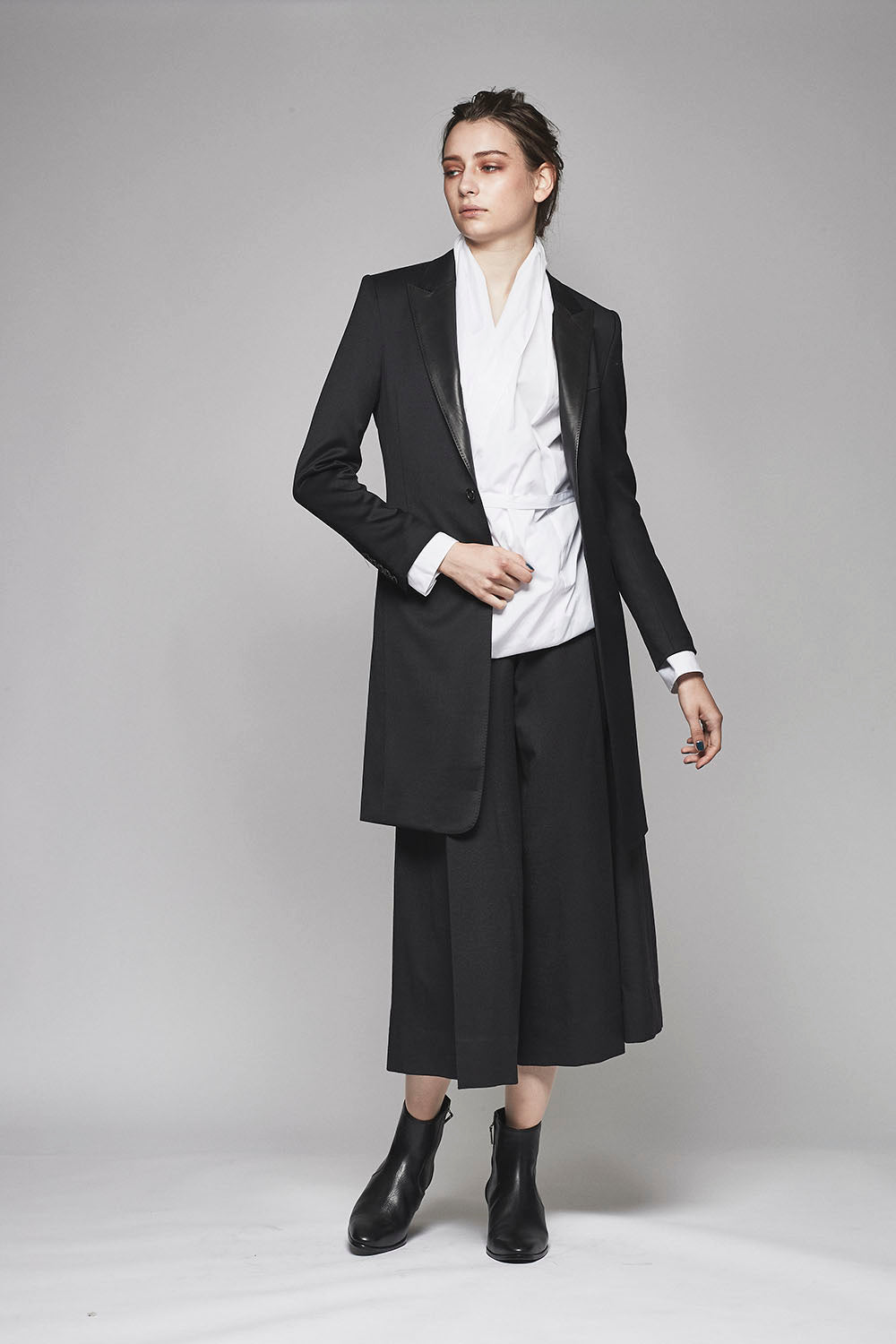 Tuxedo Cloth Stretch Long Jacket