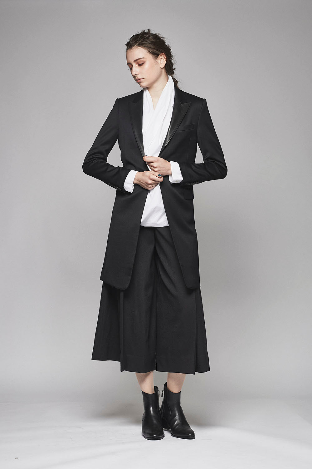 Tuxedo Cloth Stretch Long Jacket