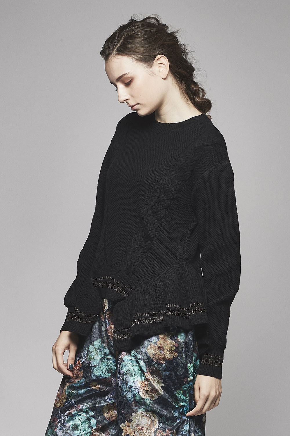 Ruffle Lace Up Knit - 17FK02