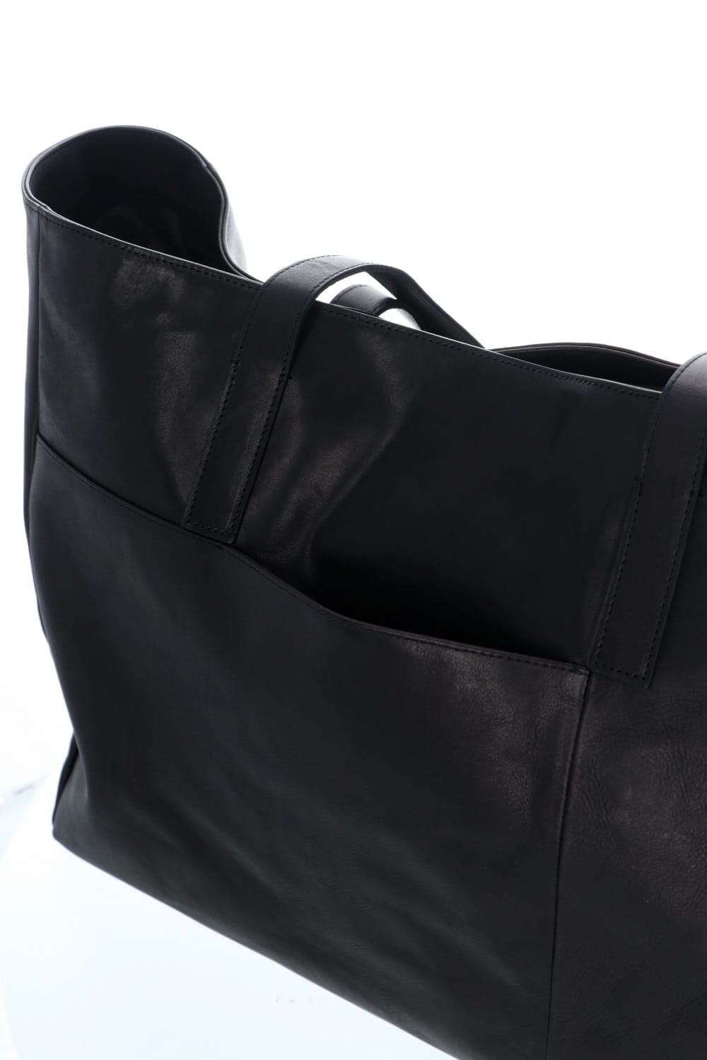 Leather tote bag 'grande poche' 2