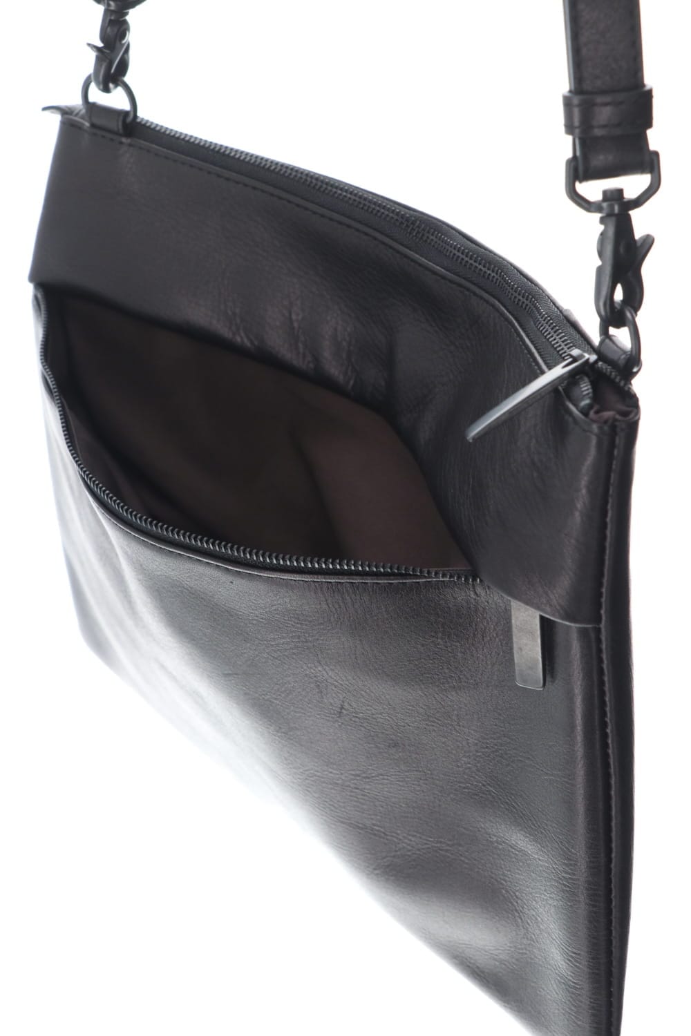 Leather shoulder bag 'grande poche' sacoche