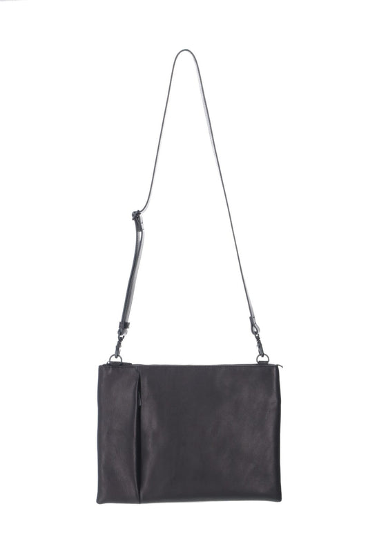 Leather shoulder bag 'grande poche' sacoche