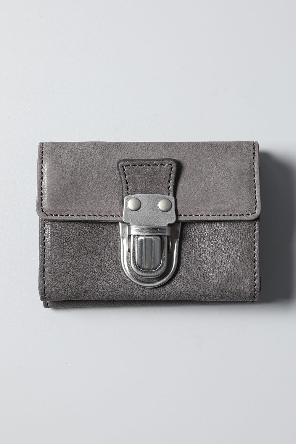 レザー トライフォールド ウォレット 'cartable' Slate Gray
