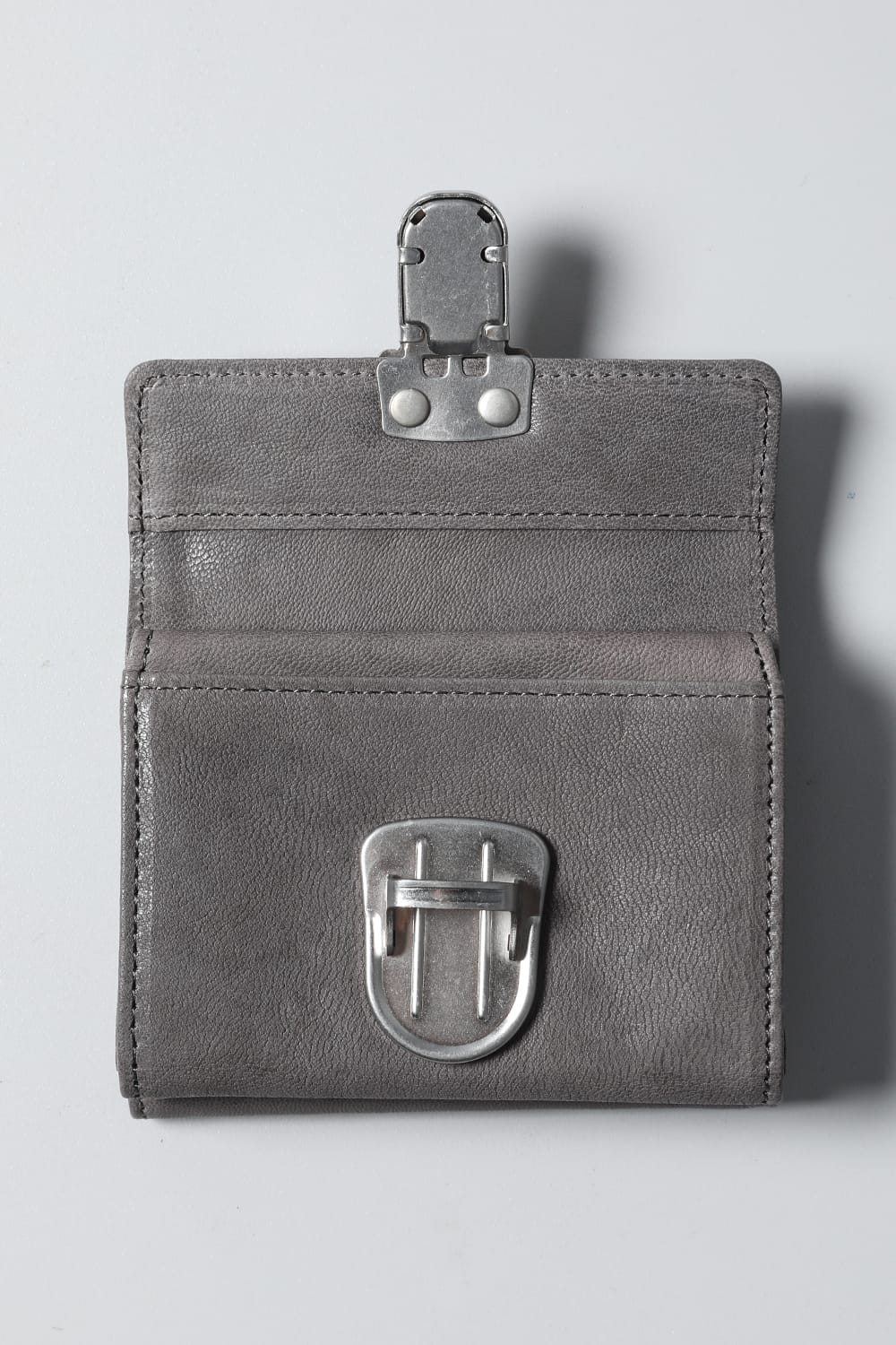 レザー トライフォールド ウォレット 'cartable' Slate Gray