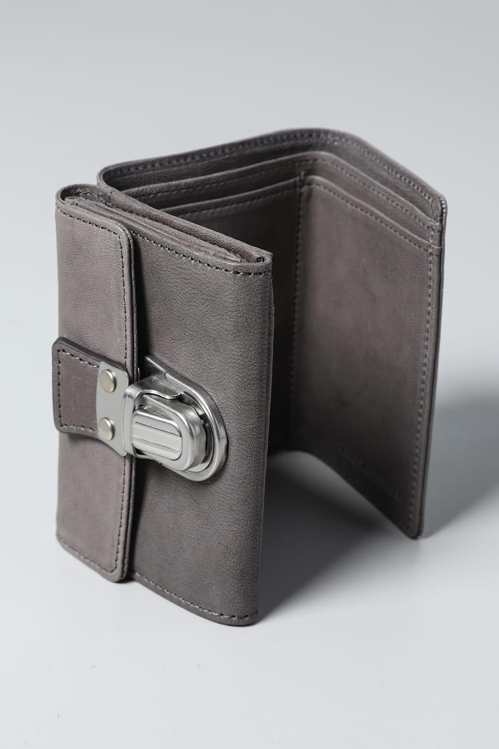 レザー トライフォールド ウォレット 'cartable' Slate Gray