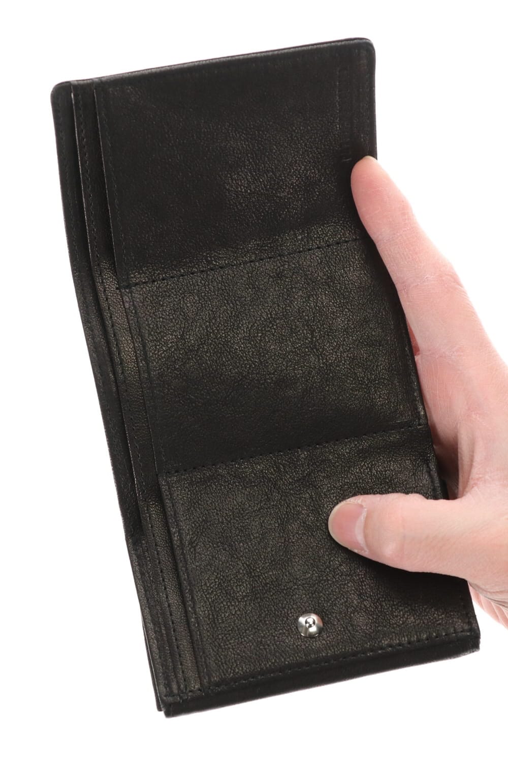 レザー トライフォールド ウォレット 'cartable' S.Black