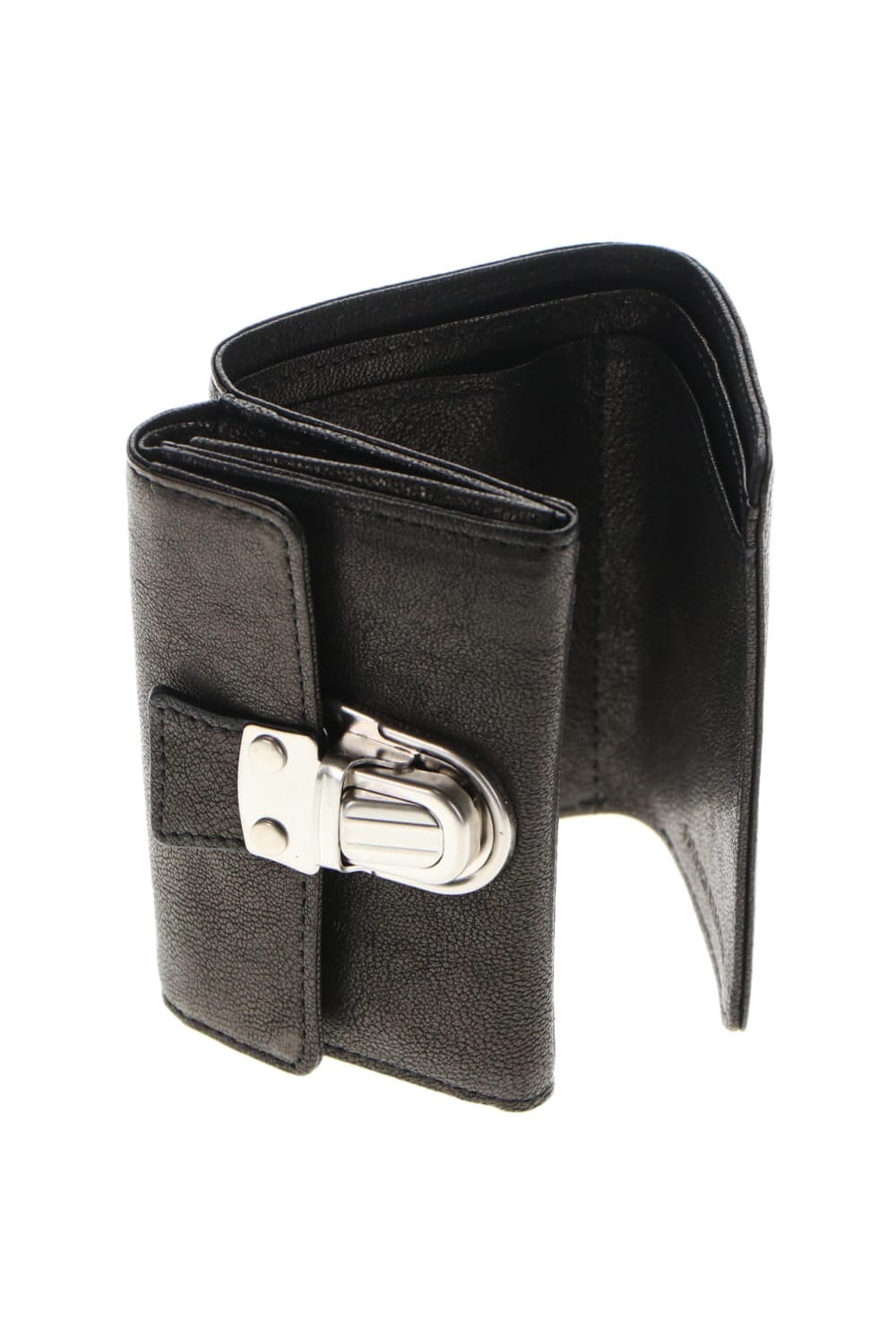 レザー トライフォールド ウォレット 'cartable' S.Black