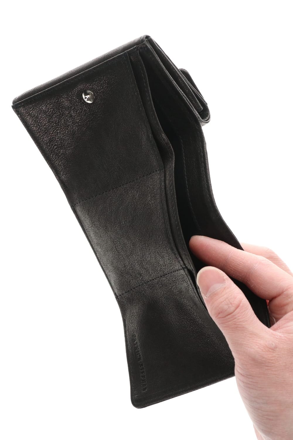 レザー トライフォールド ウォレット 'cartable' S.Black