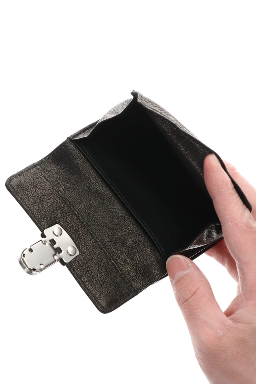 レザー トライフォールド ウォレット 'cartable' S.Black