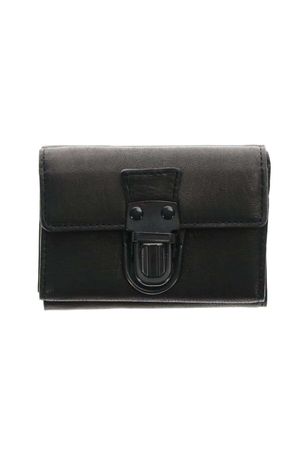 Leather trifold wallet 'cartable' B.Black