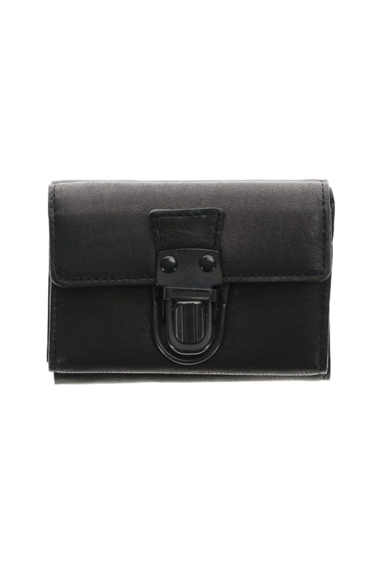 Leather trifold wallet 'cartable' B.Black