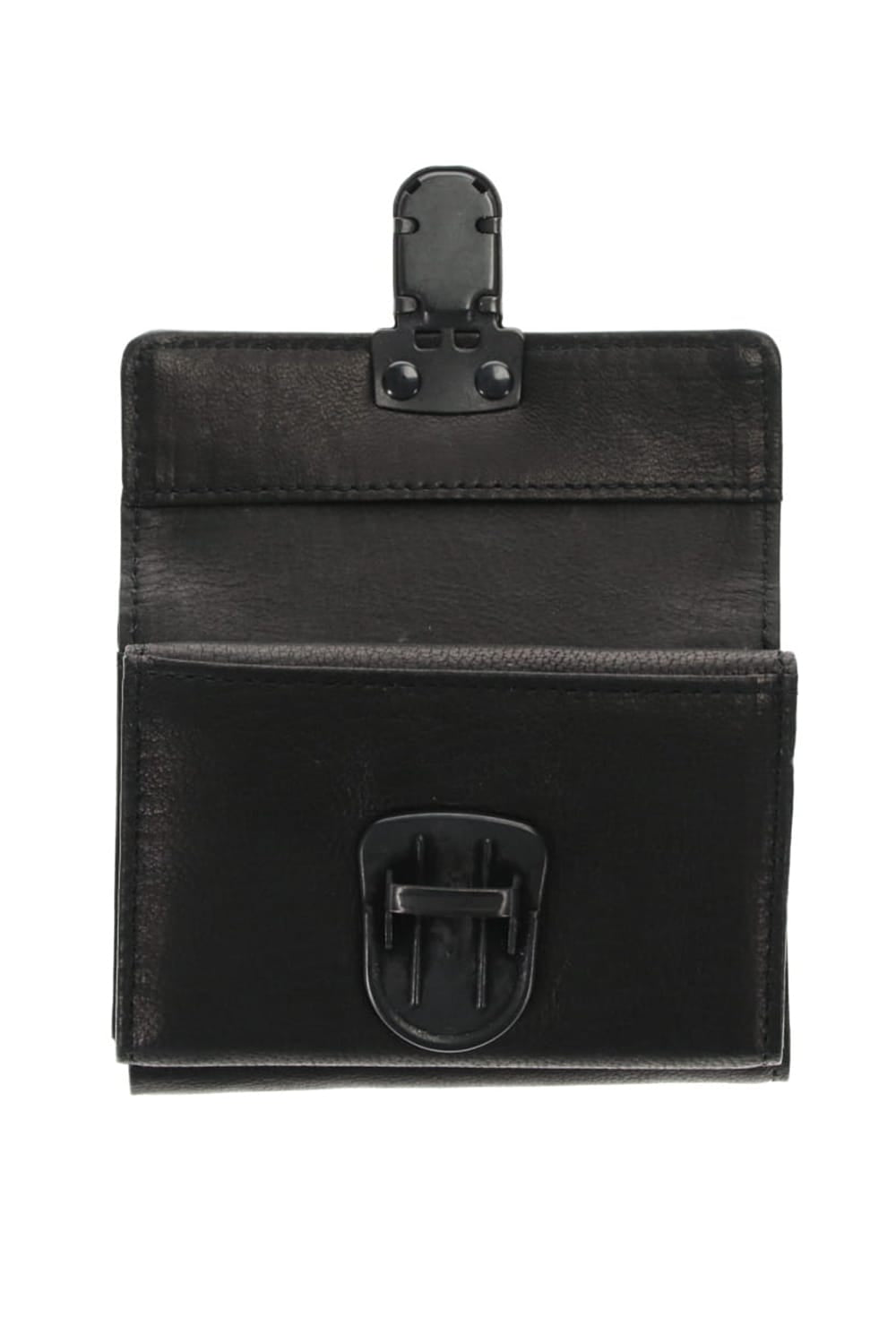 Leather trifold wallet 'cartable' B.Black