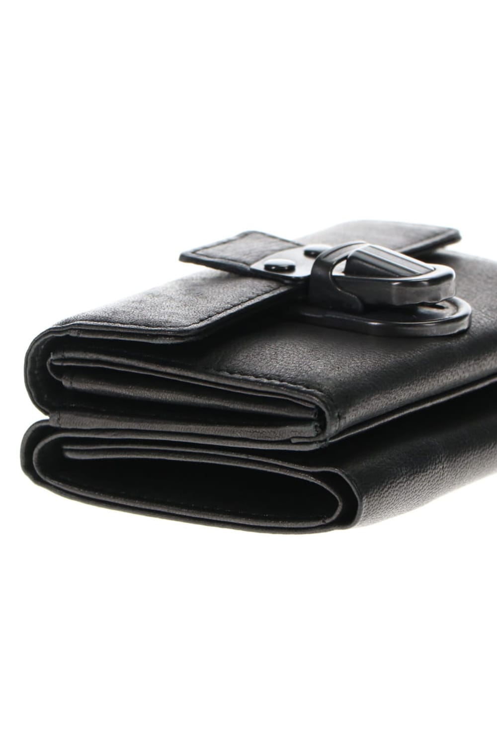 Leather trifold wallet 'cartable' B.Black
