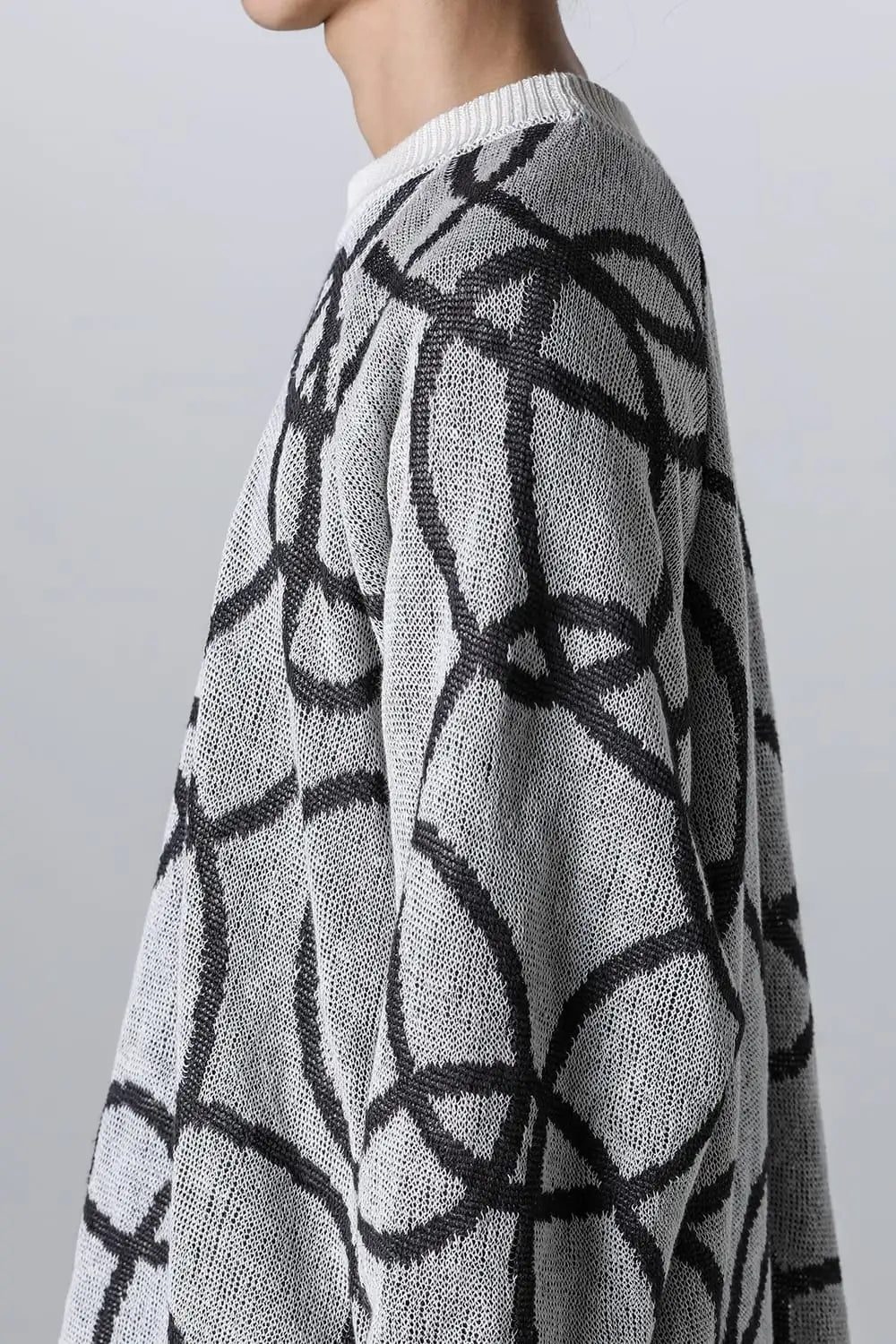 KNITTED CREW NECK Hemp yarn 7gg OFF WHITE