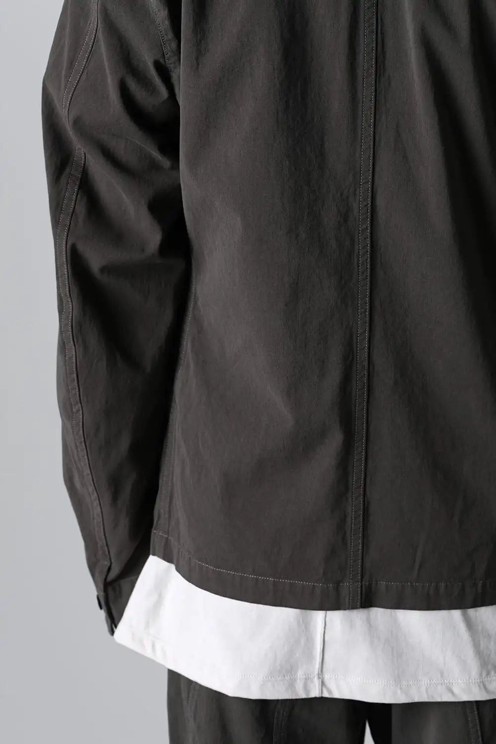 強撚ドライコットン ジャケット  オリーブドラブ