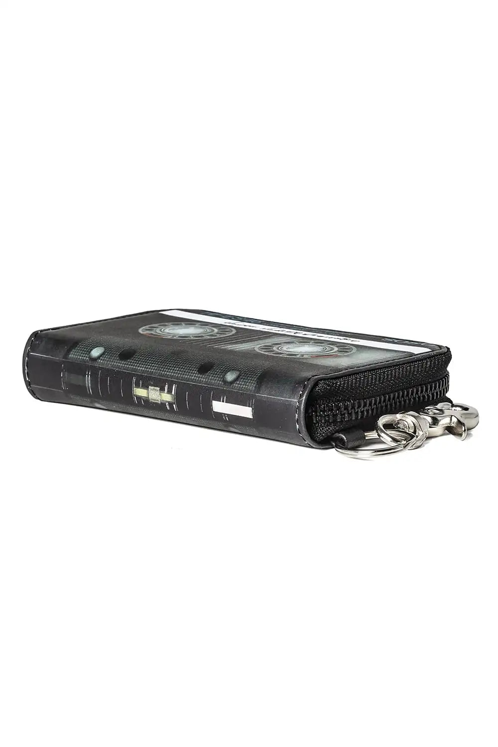 Cassette Tape Wallet With Strap Black