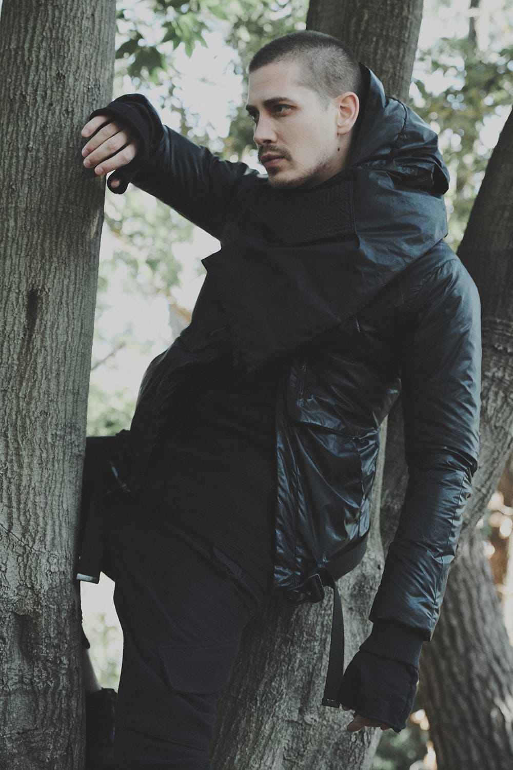 Carbon coating Nylon down Bomber jacket