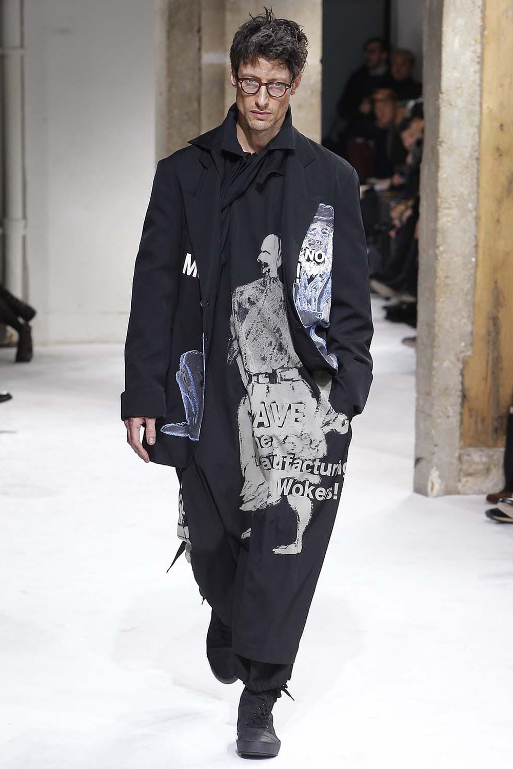 Deformation Collar Print Jacket