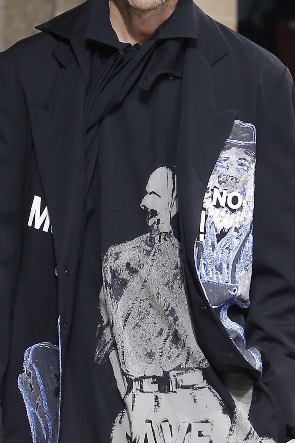 Deformation Collar Print Jacket