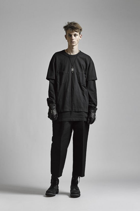 Linen Nylon Gabadine Baggy Cropped Pants