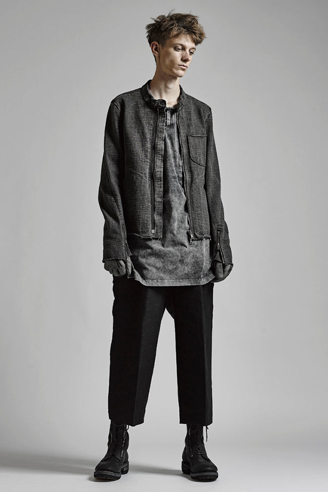 Vintage-esque Cotton Jersey Henry Neck Neck T Dirty White