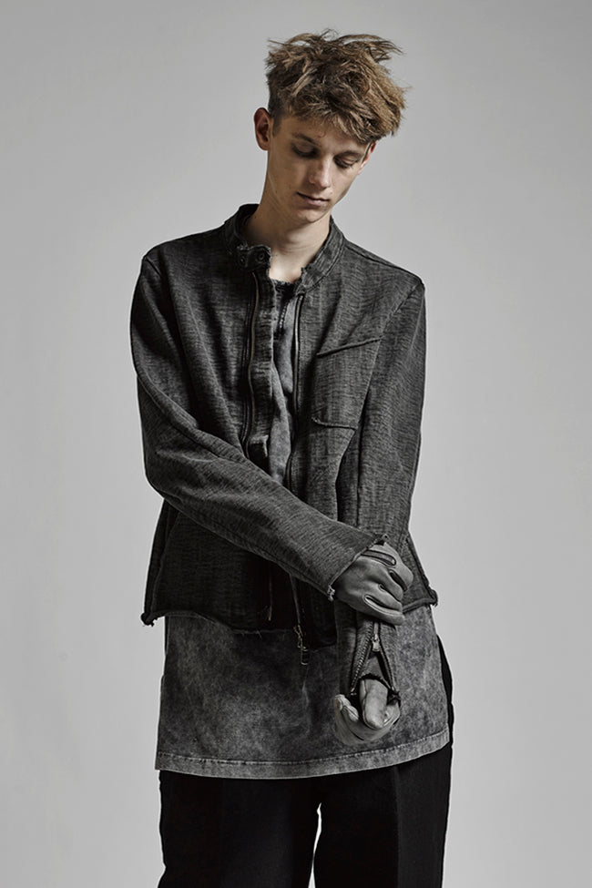 Vintage-esque Cotton Jersey Henry Neck Neck T Dirty White