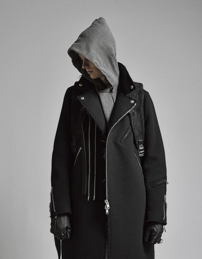 Needle Punch Melton Riders Long Coat