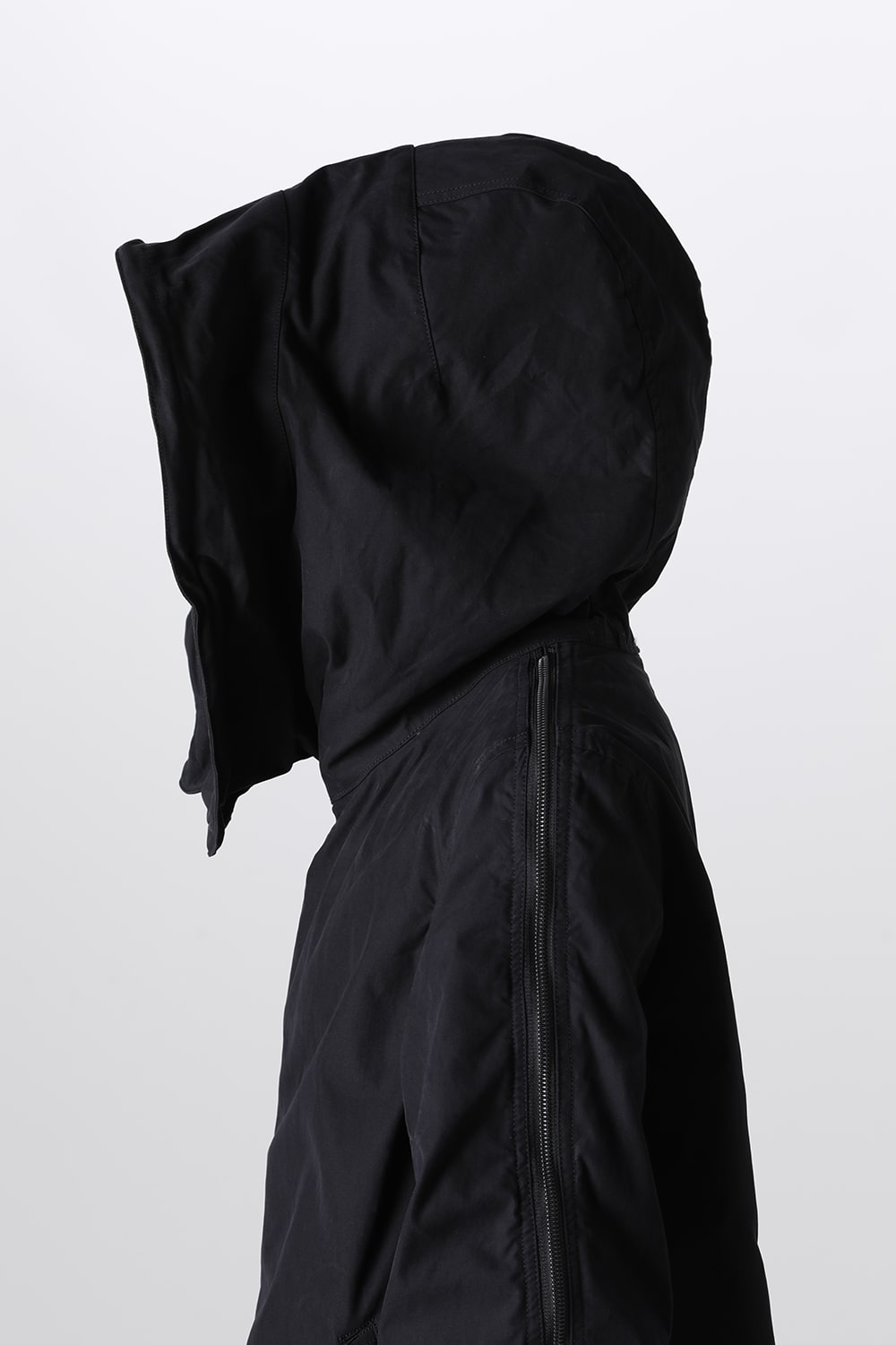 Multi Zip Military Hoodie Coat - Without Patches Black