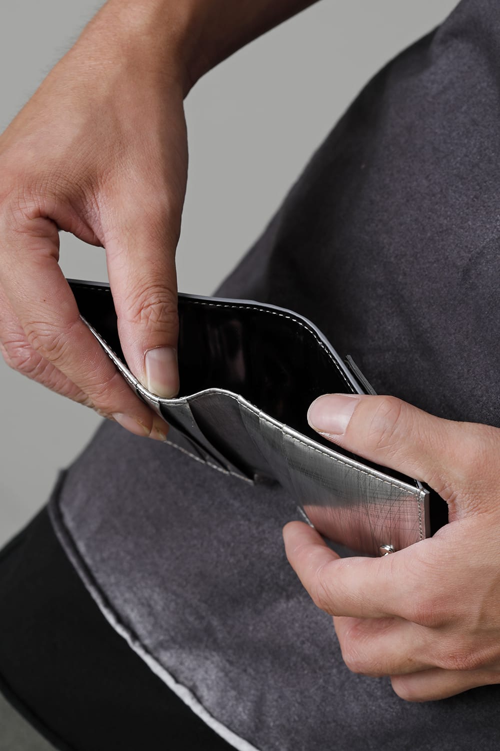 Leather wallet 'compact' Scratch SIL