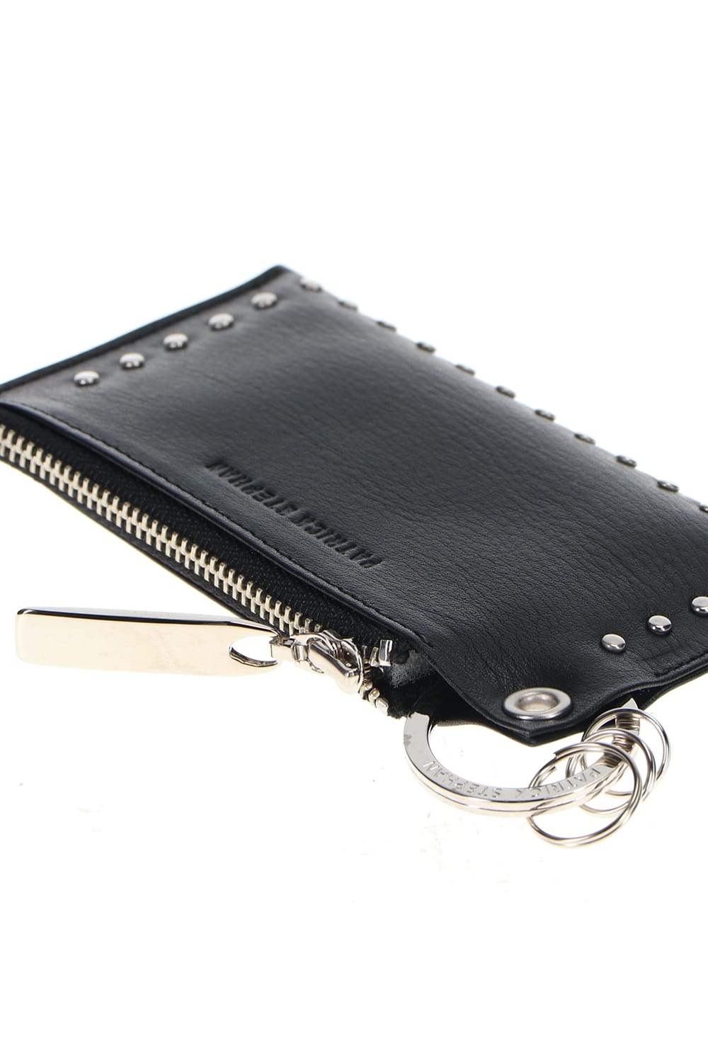 Leather key case & holder 'corner studs' KS S.Black