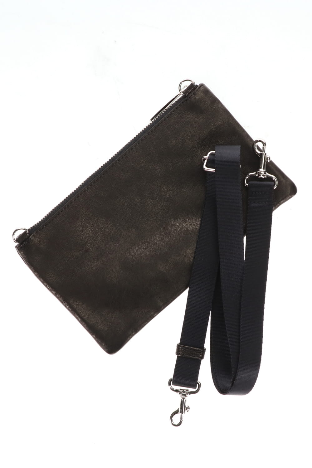 レザーミニミニサコッシュ'シャイン' BLACK