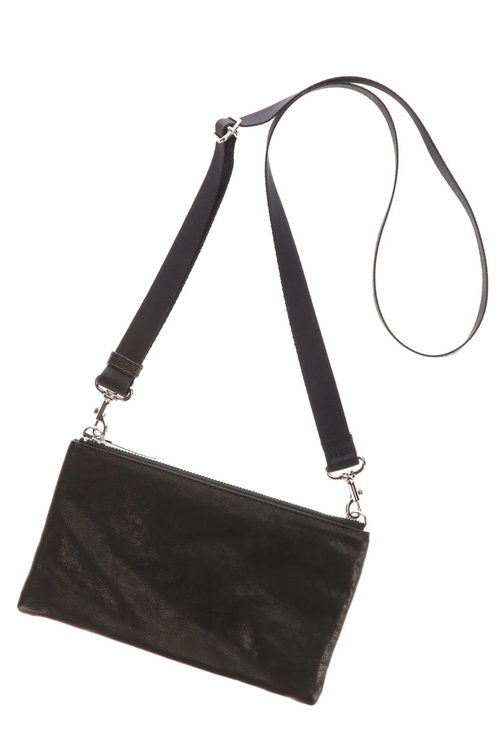 レザーミニミニサコッシュ'シャイン' BLACK