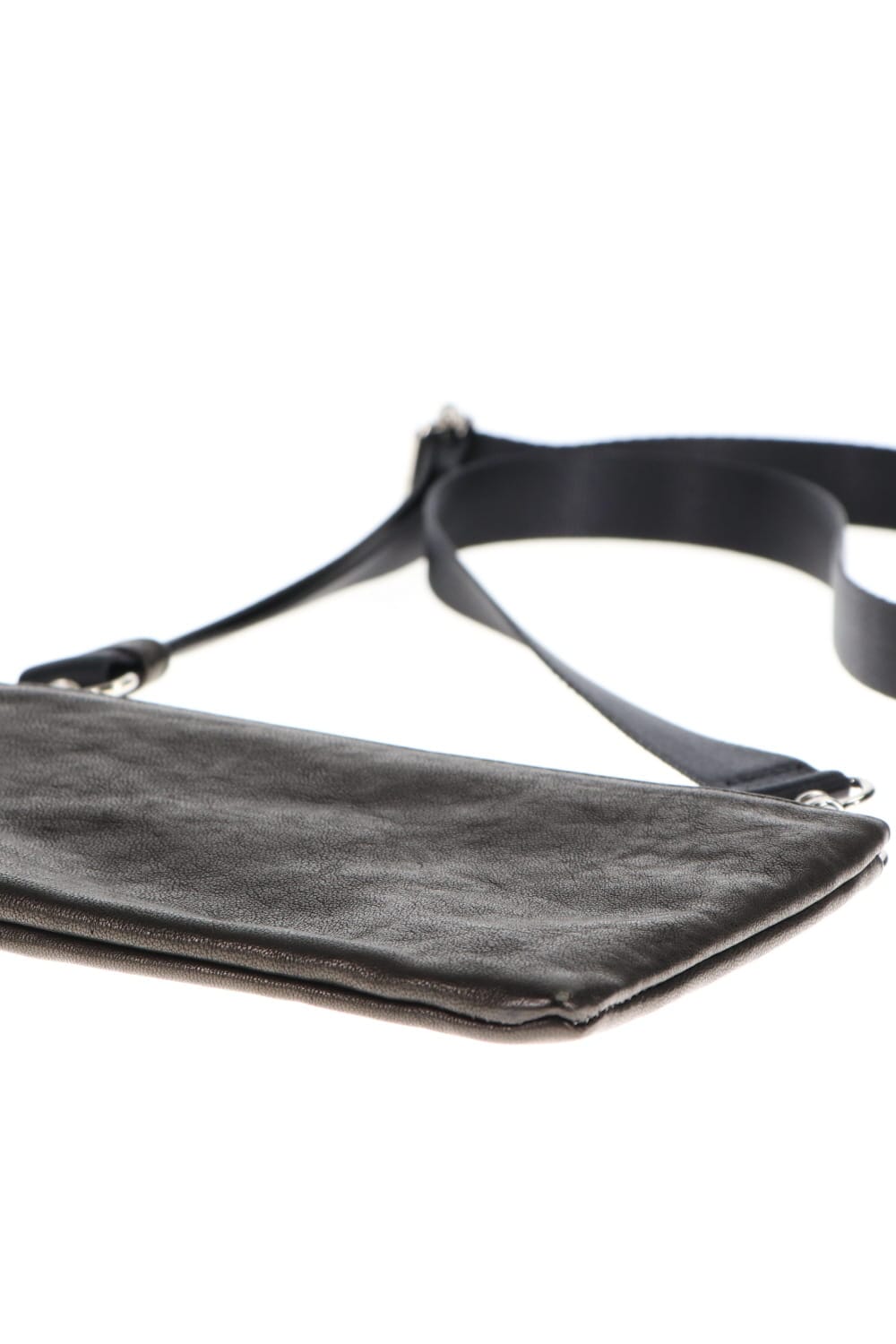 レザーミニミニサコッシュ'シャイン' BLACK