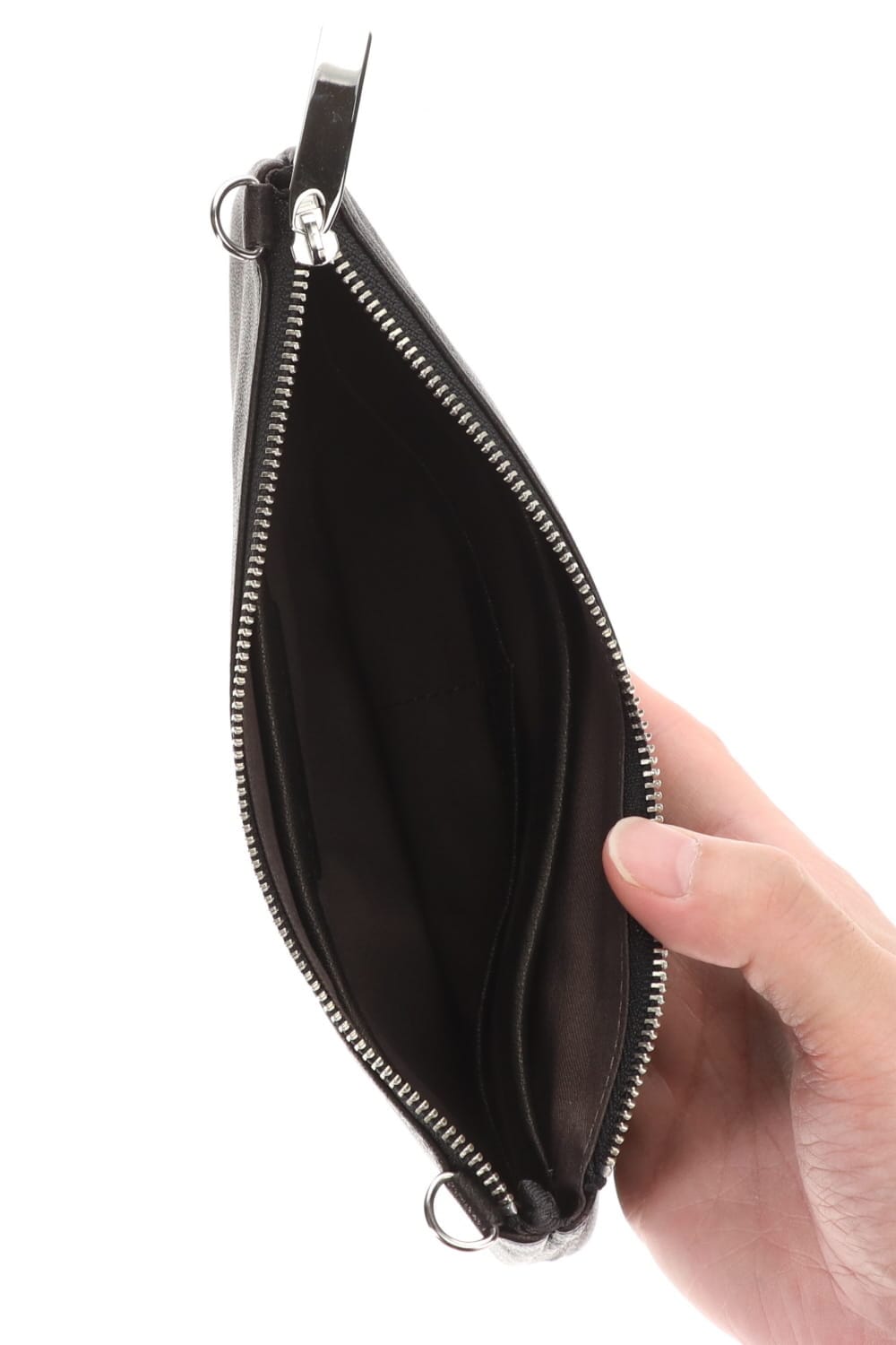 レザーミニミニサコッシュ'シャイン' BLACK