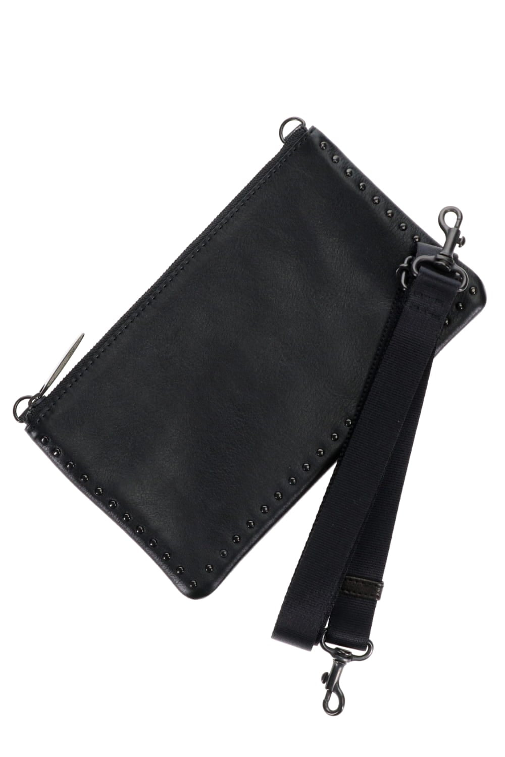 レザー ミニサコッシュ コーナースタッズ KS B.ブラック