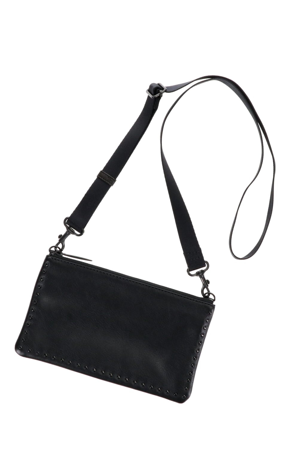 レザー ミニサコッシュ コーナースタッズ KS B.ブラック