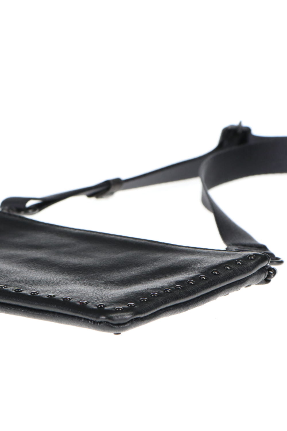 レザー ミニサコッシュ コーナースタッズ KS B.ブラック