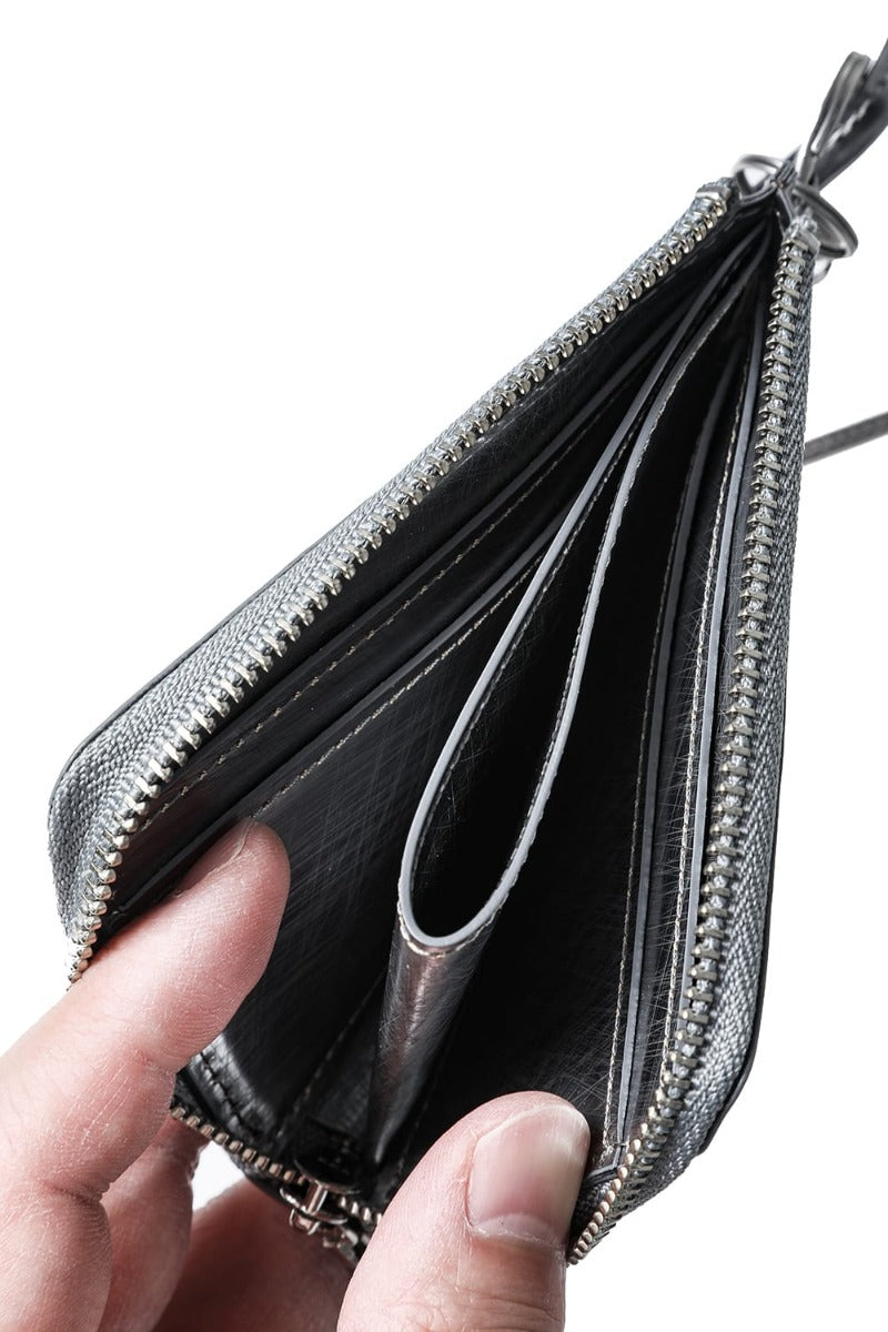 Leather wallet & card case 'empty-handed' Scratch SIL