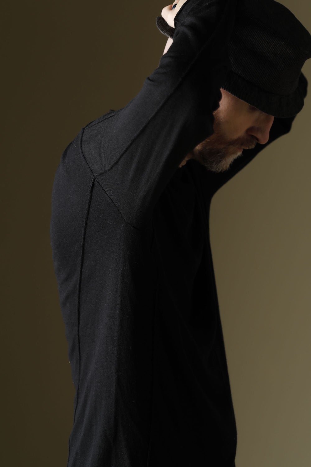 Knit long sleeve silk / cashmere Black