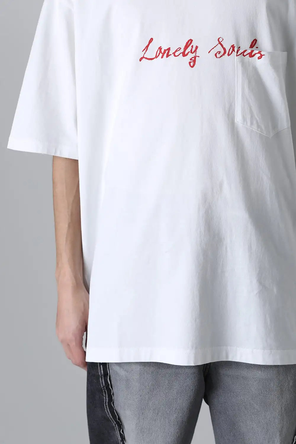 lonely souls. (oversized s/s pocket tee) White
