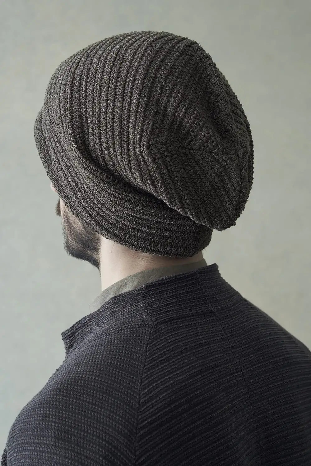 Knit cap cotton / nylon / linen Slate Gray