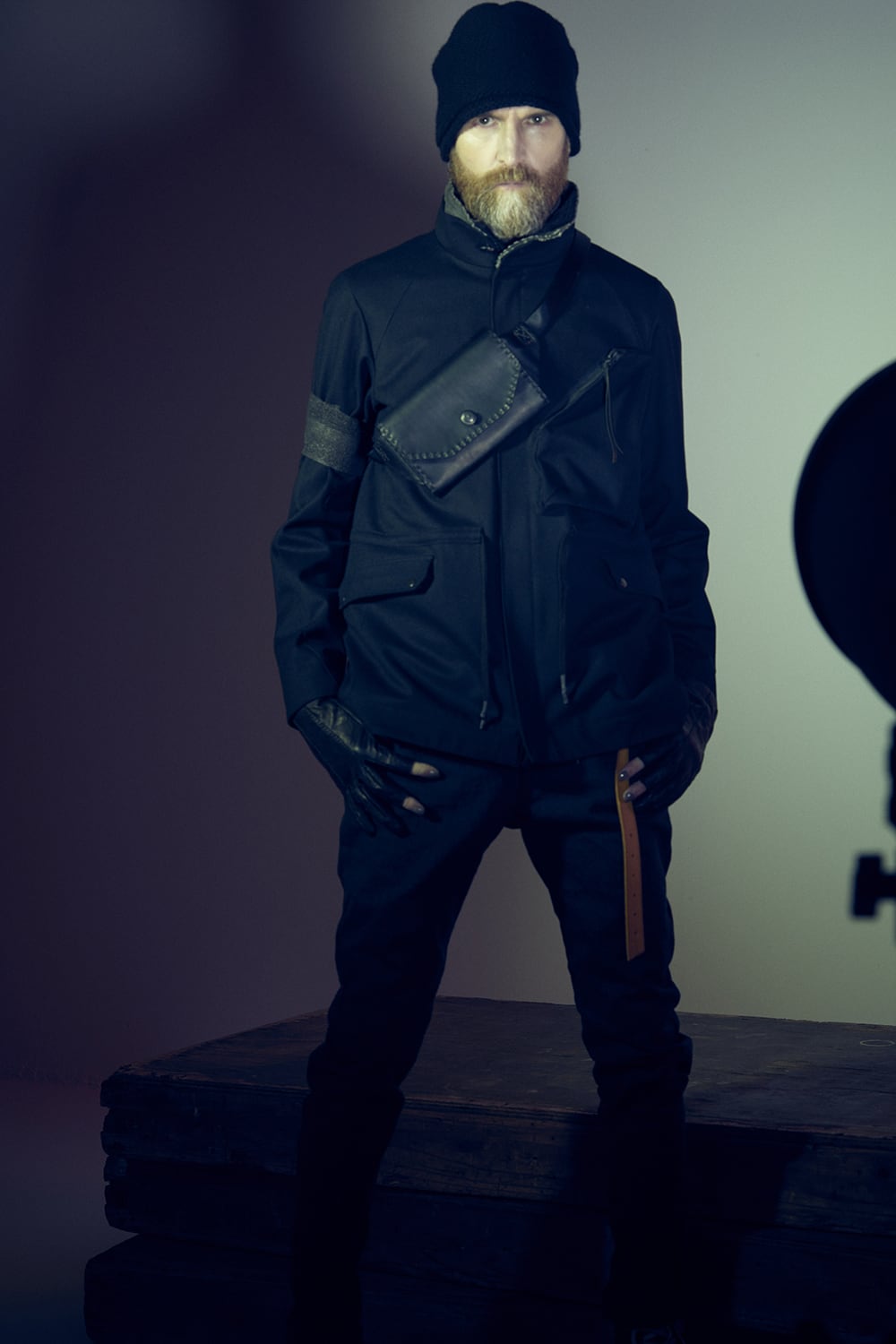 Knit cap Hand made cotton Black