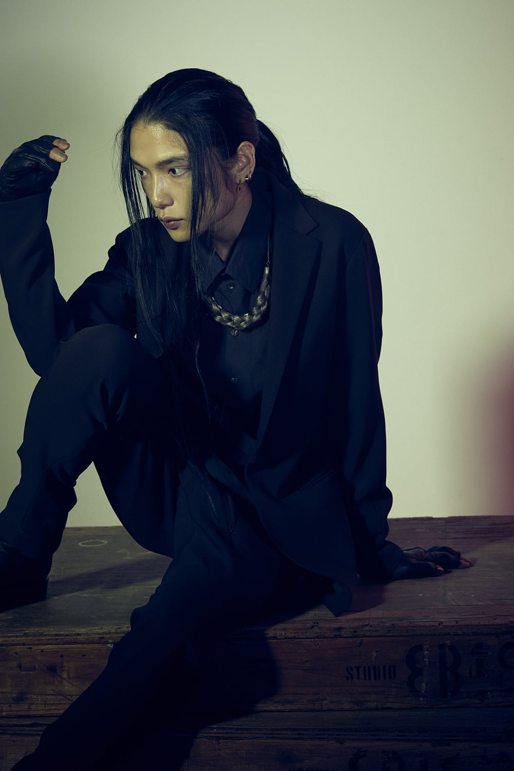 Leather Gloves Fingerless type Calf leather